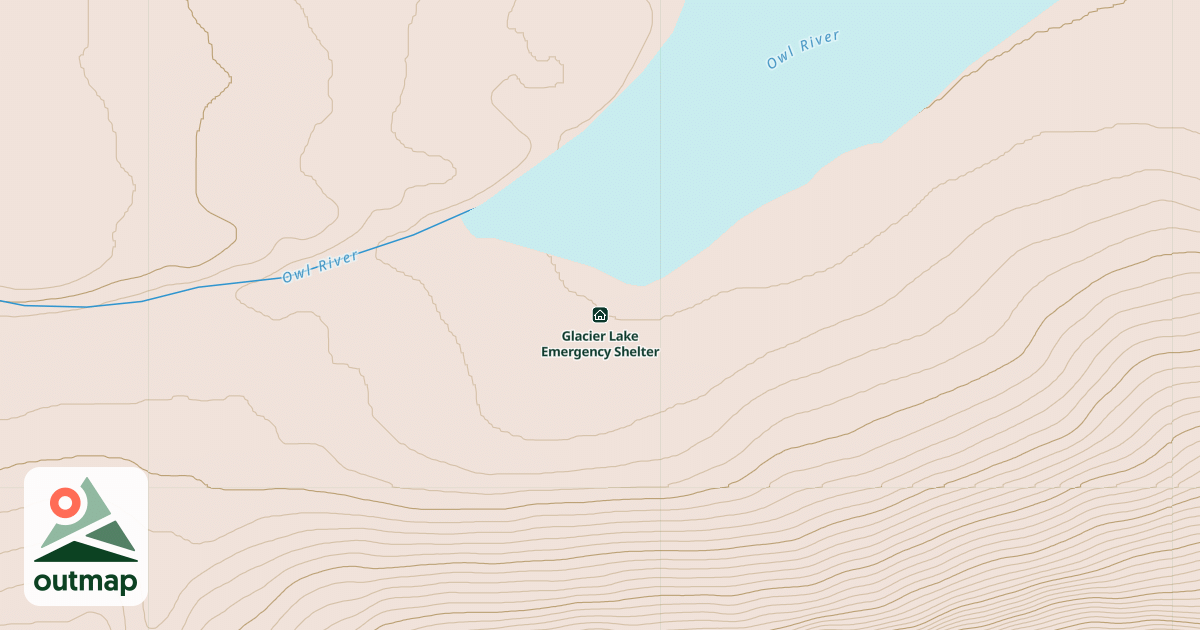 Map of Glacier Lake Emergency Shelter