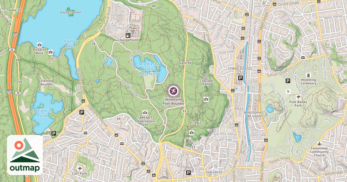 Map of Woodland Path Boulder