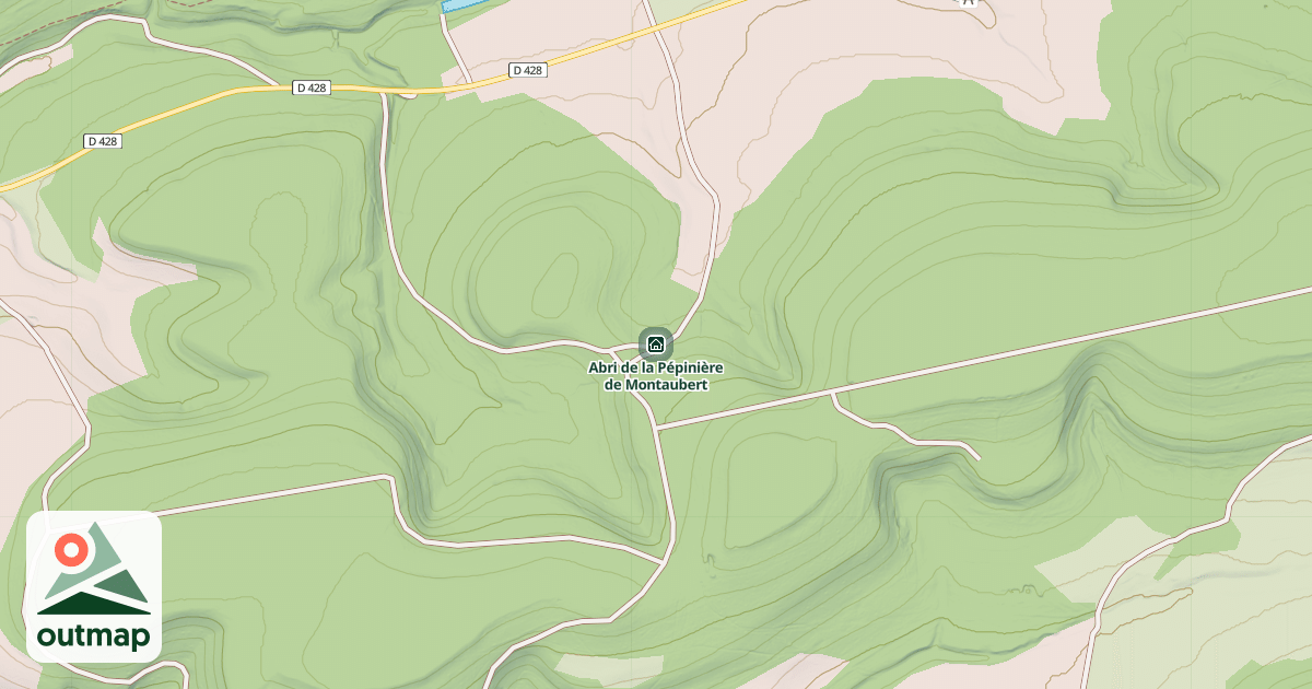 Map of Abri de la Pépinière de Montaubert