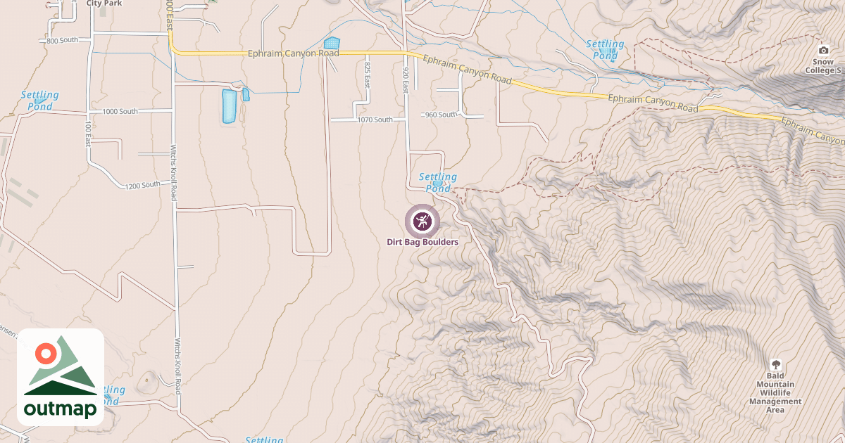 Map of Dirt Bag Boulders