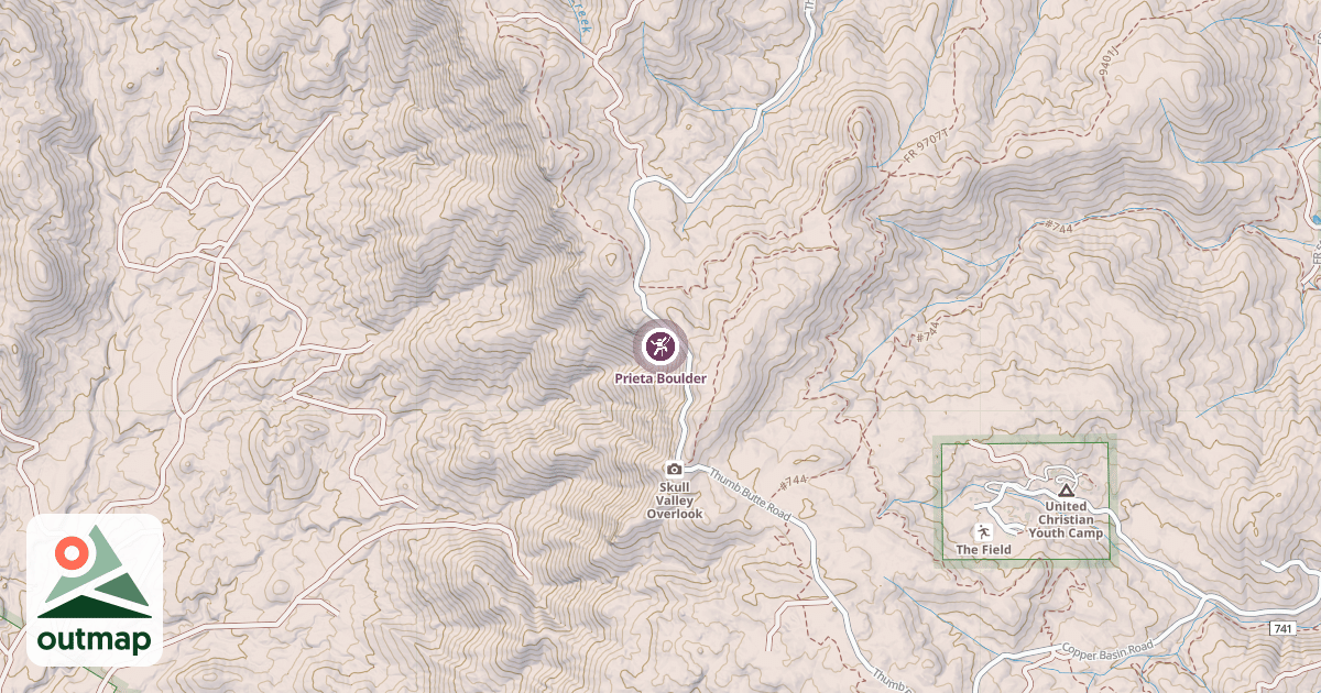 Map of Prieta Boulder
