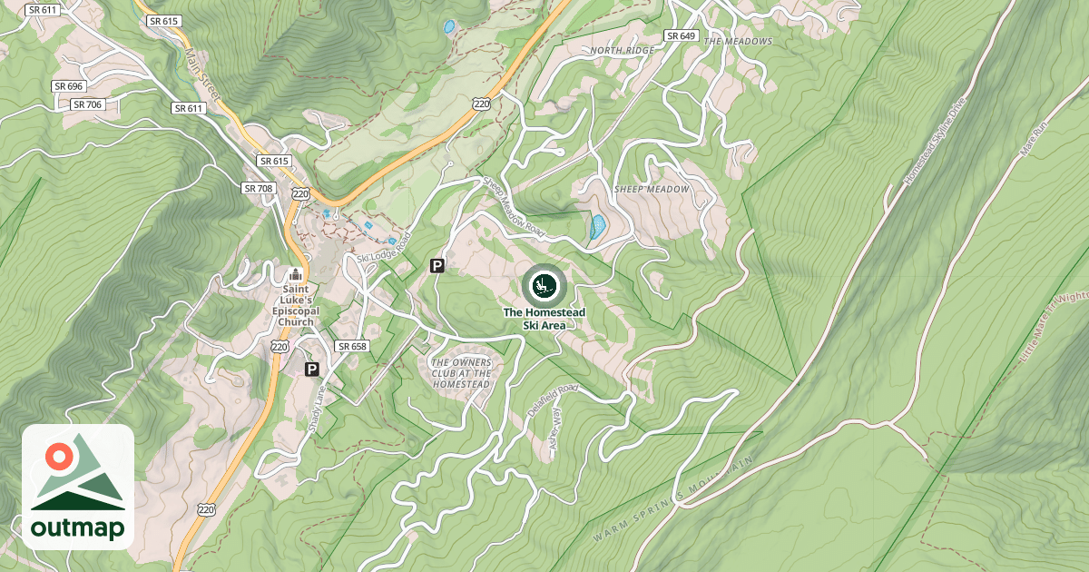 Map of The Homestead Ski Area