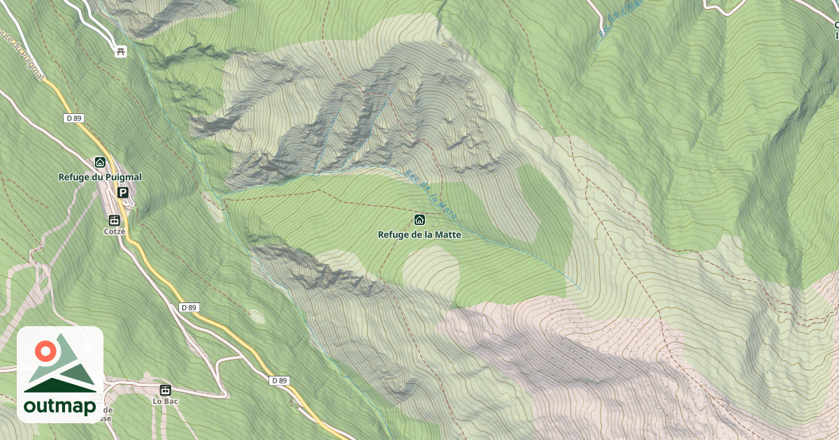 Map of refuge de la matte