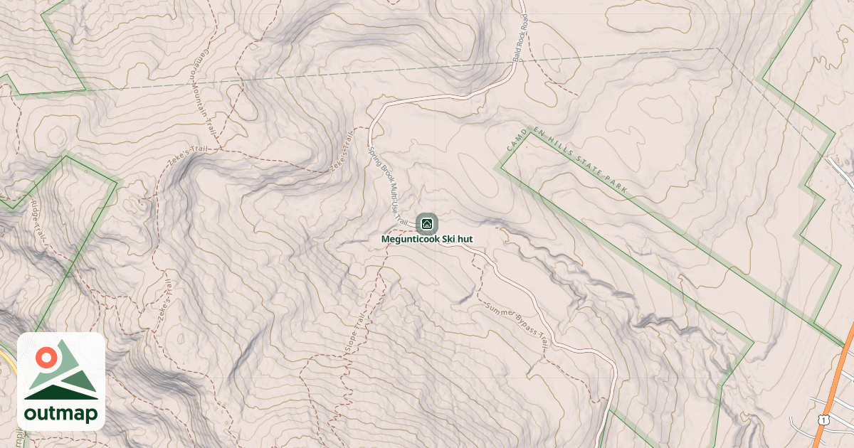Map of Megunticook Ski hut