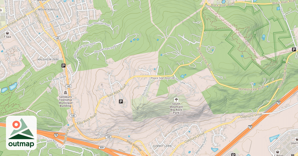 Map of Peace Sign Roof