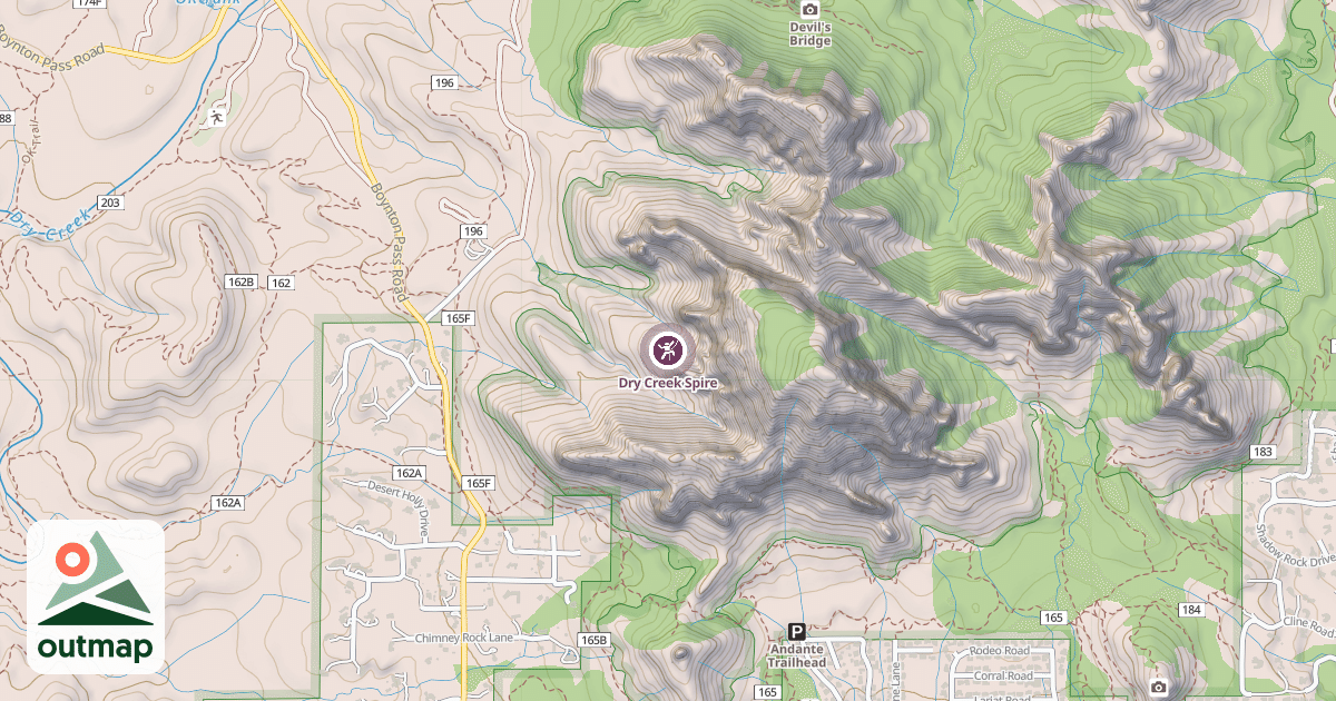 Map of Dry Creek Spire