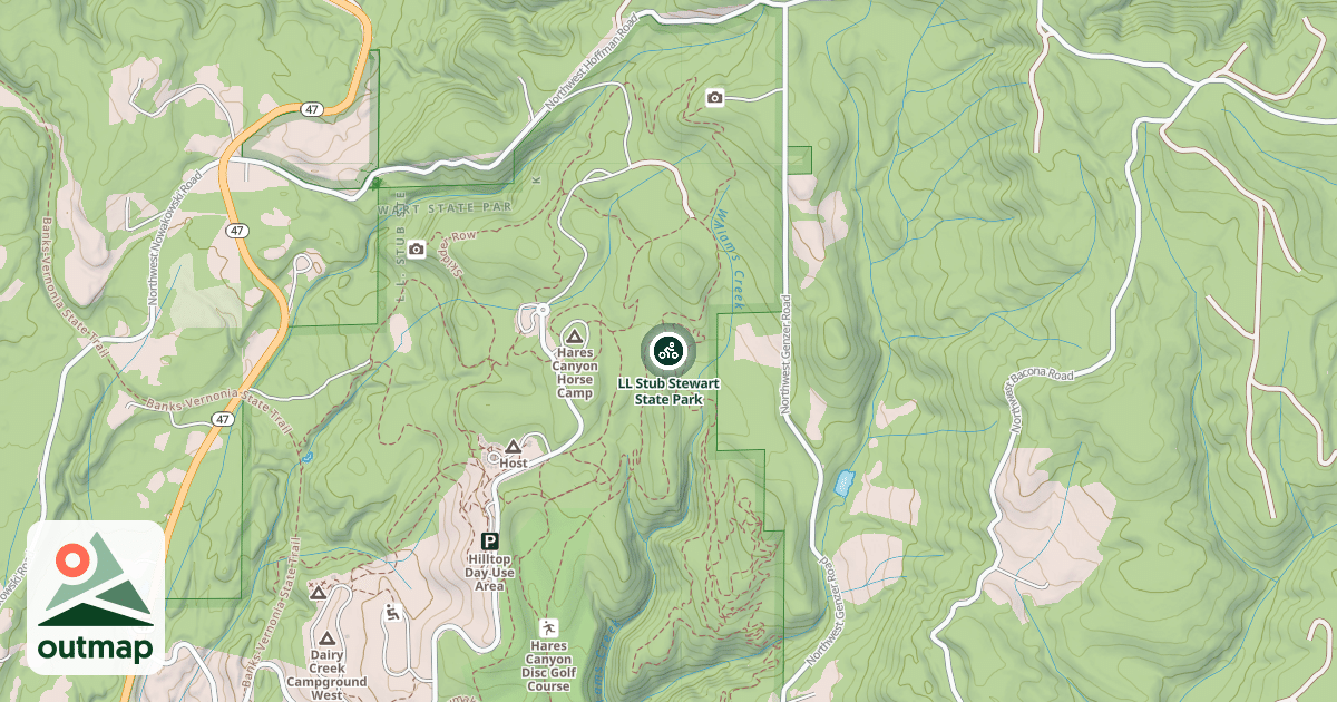 Map of LL Stub Stewart State Park