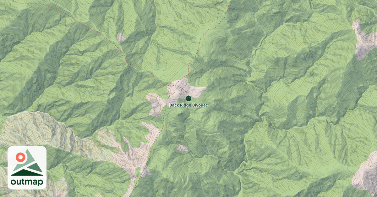 Map of Back Ridge Bivouac