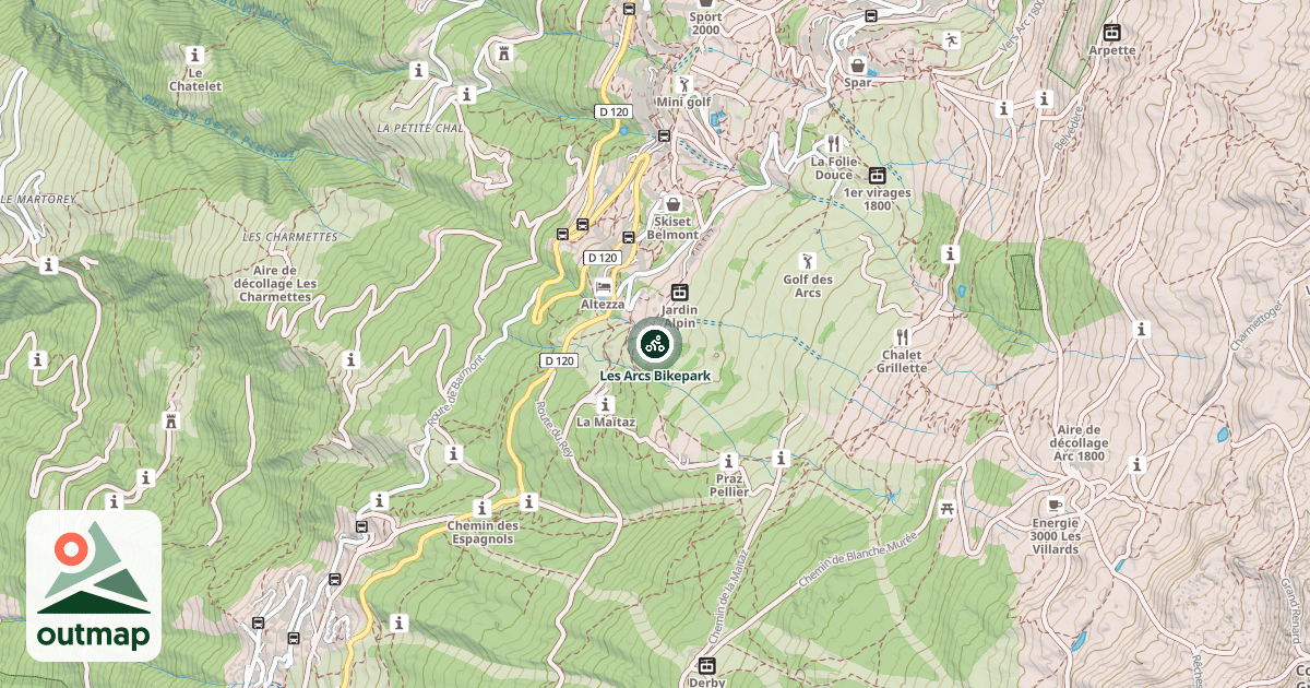 Map of Les Arcs Bikepark