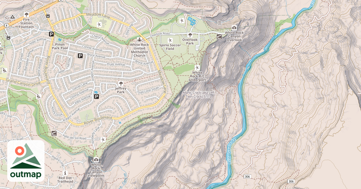 Map of Manic Crack (aka Left Twin Crack)