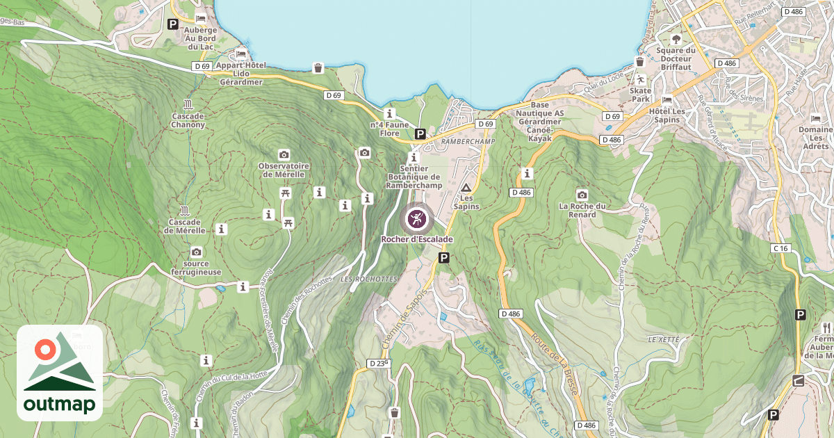 Map of Rocher d'Escalade
