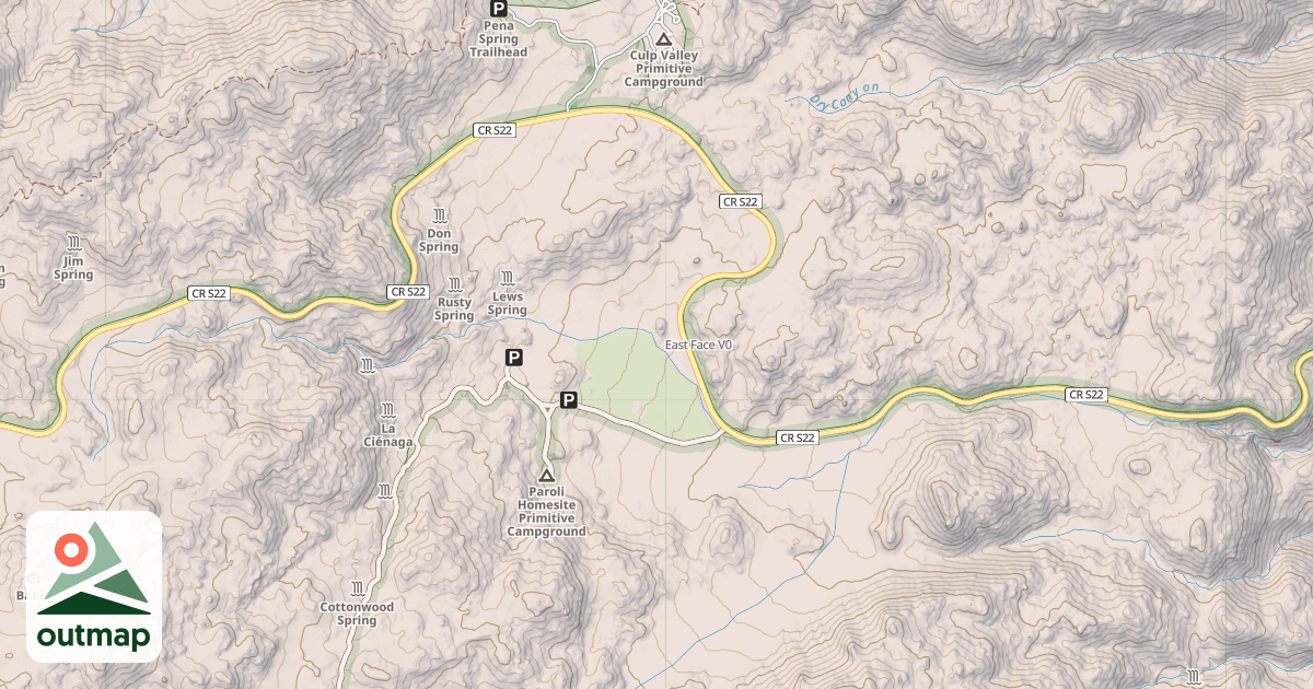 Map of East Face