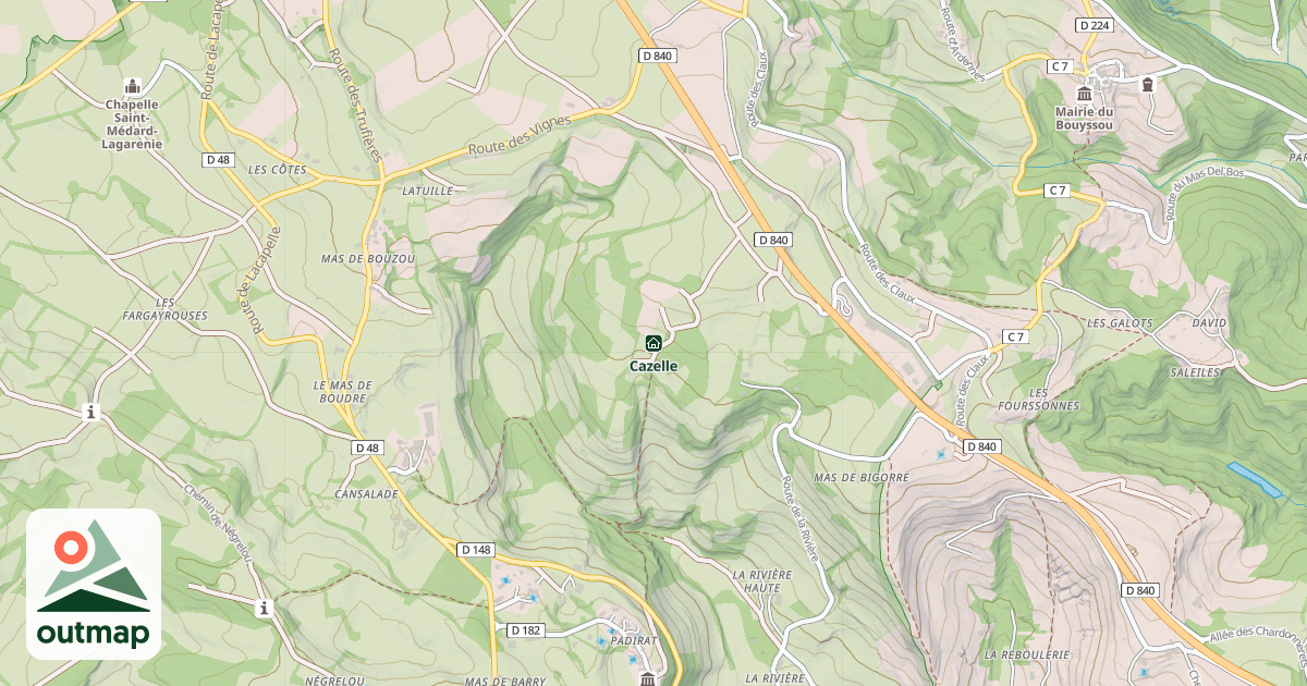 Map of Cazelle