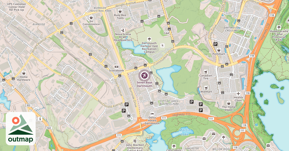 Map of Seven Bays Dartmouth