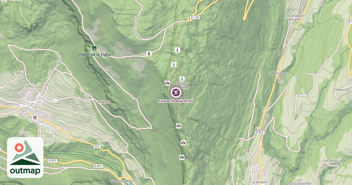 Map of Falaise de Bois Brûlé