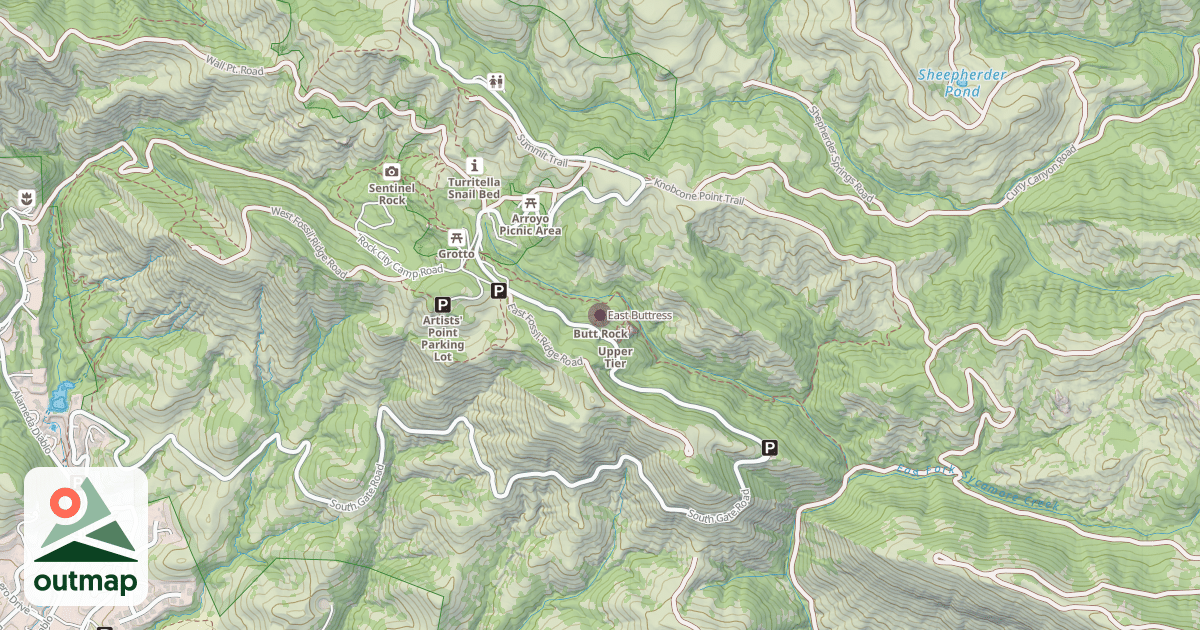 Map of East Buttress