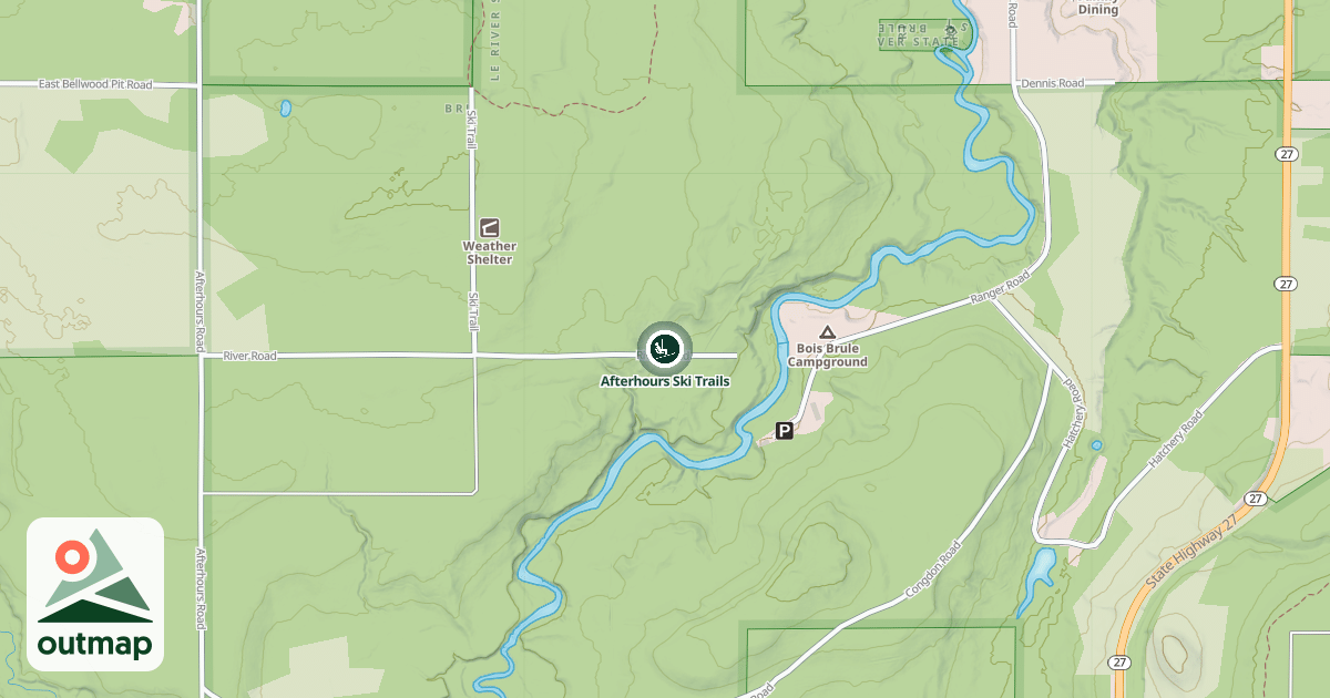 Map of Afterhours Ski Trails
