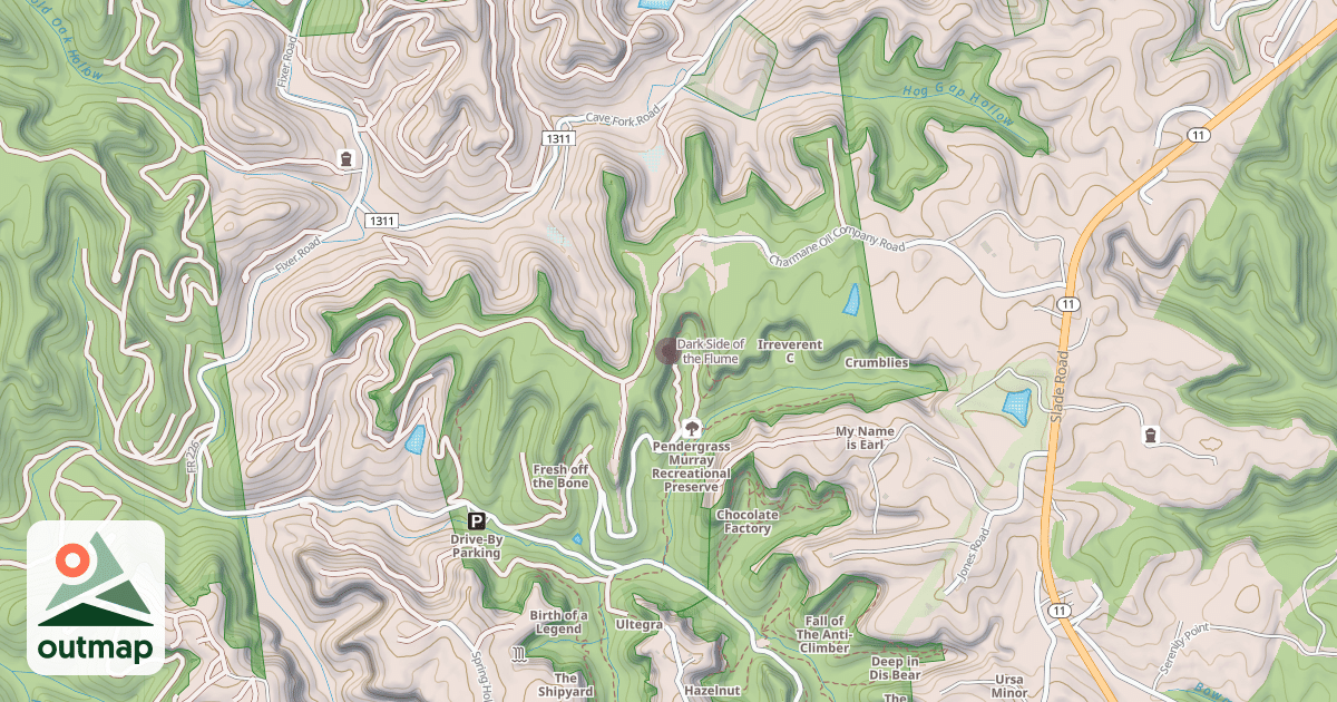 Map of Dark Side of the Flume