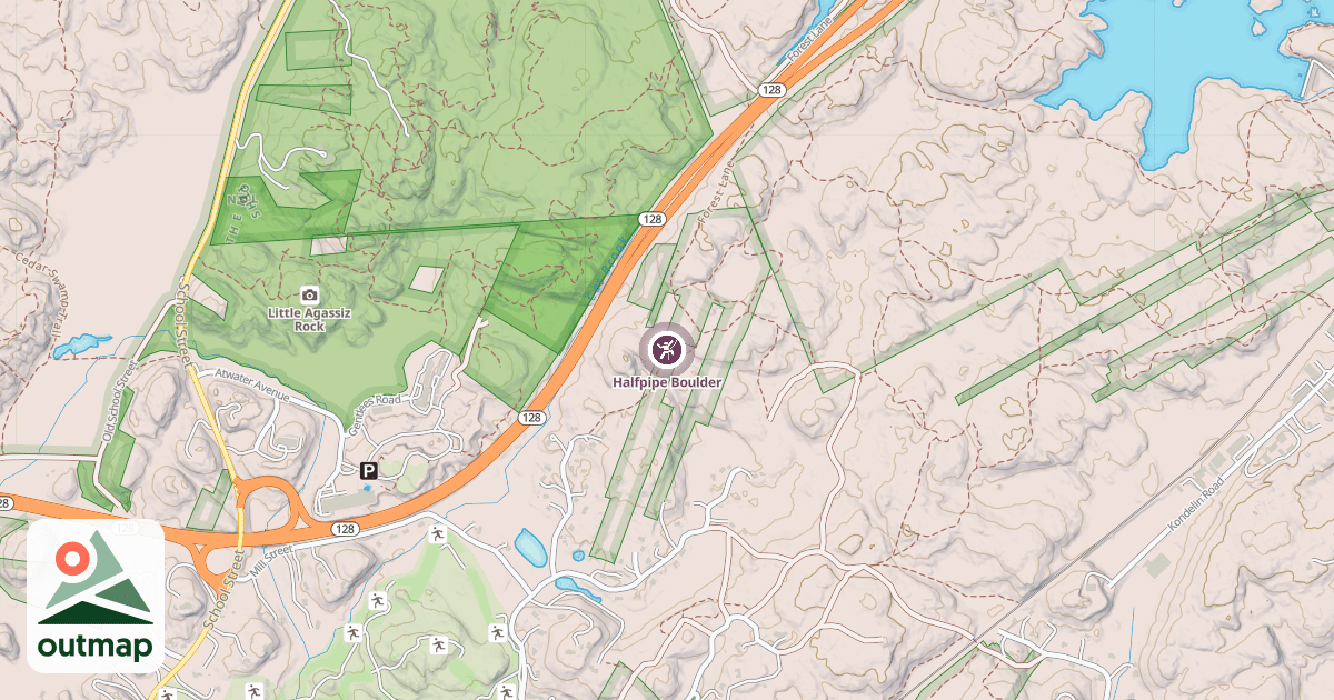 Map of Halfpipe Boulder