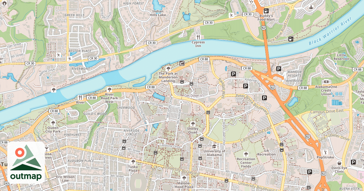 Map of Get Down in Tuscaloosa