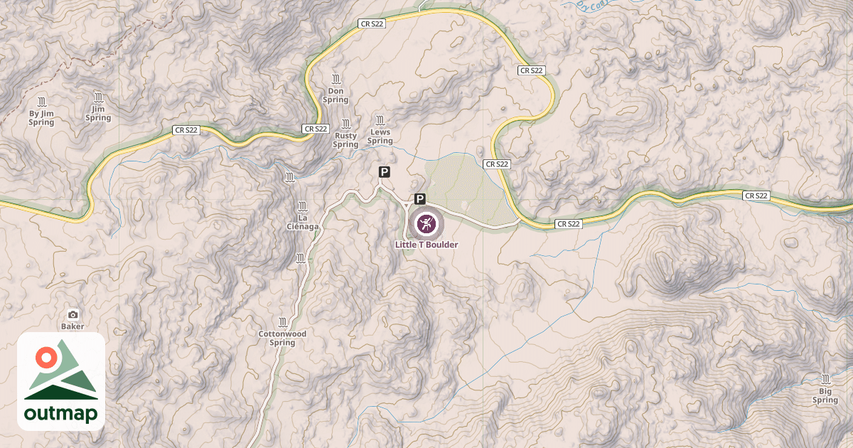 Map of Little T Boulder