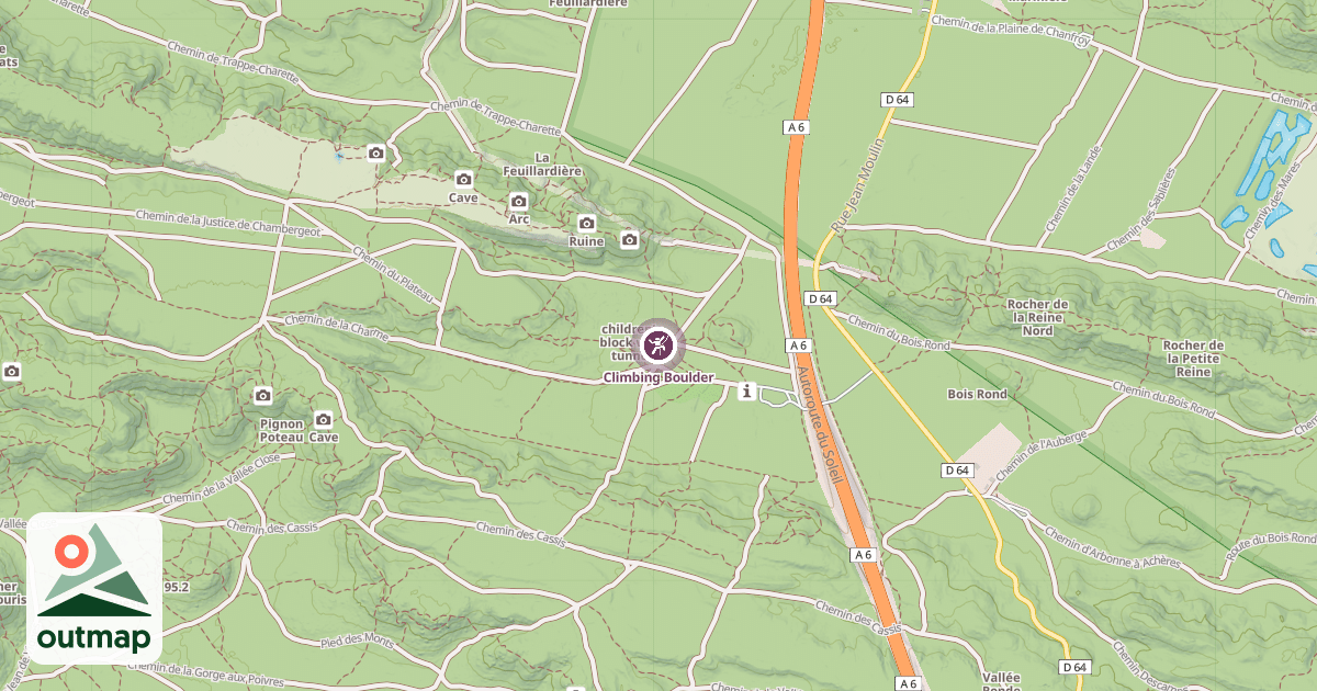 Map of Climbing Boulder