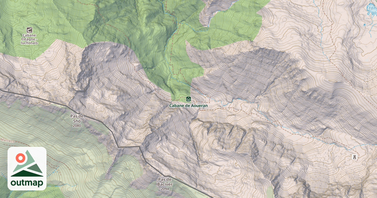 Map of Cabane de Aoueran