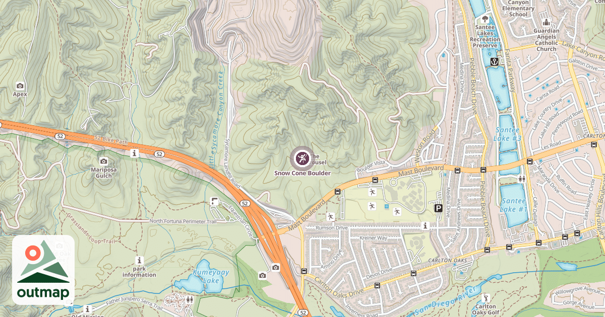 Map of Snow Cone Boulder