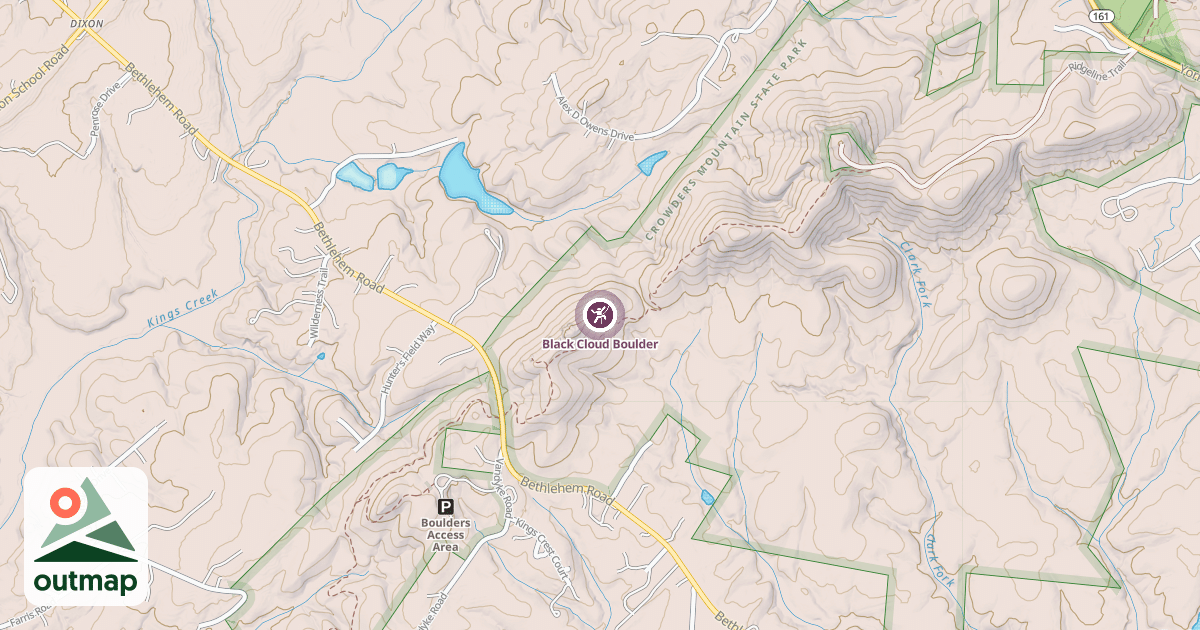 Map of Black Cloud Boulder