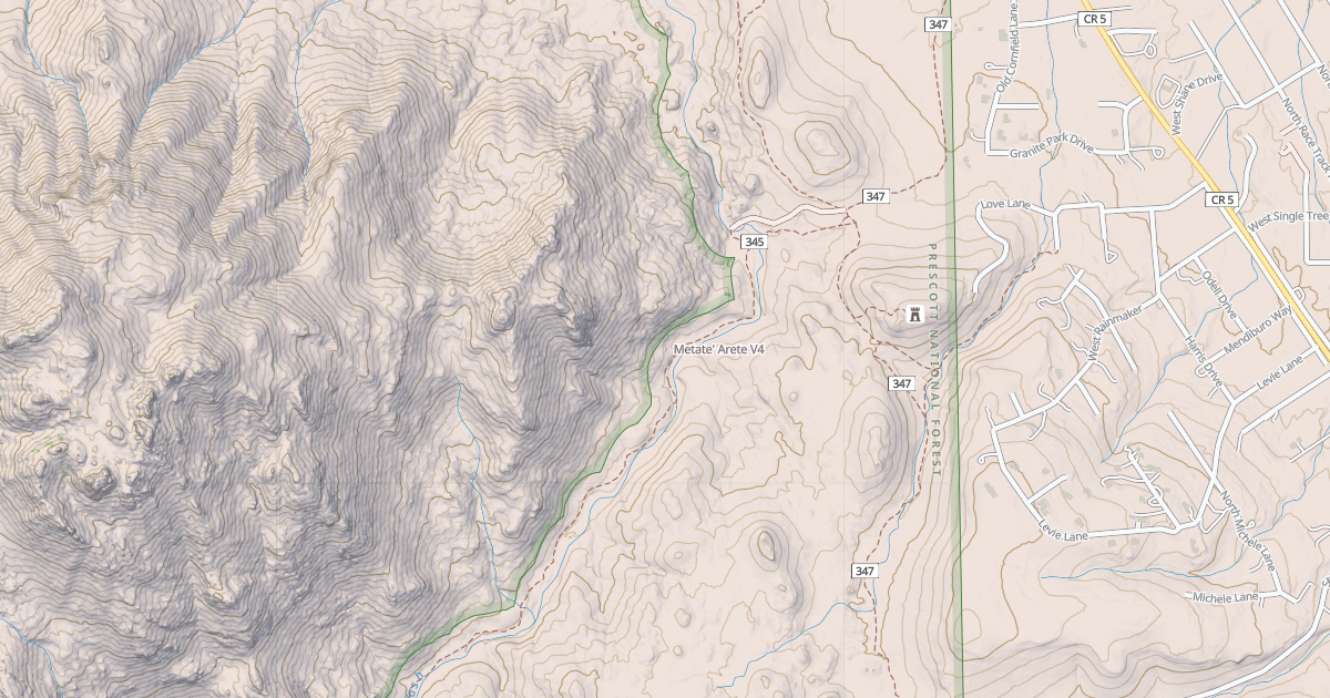 Map preview of Metate' Arete
