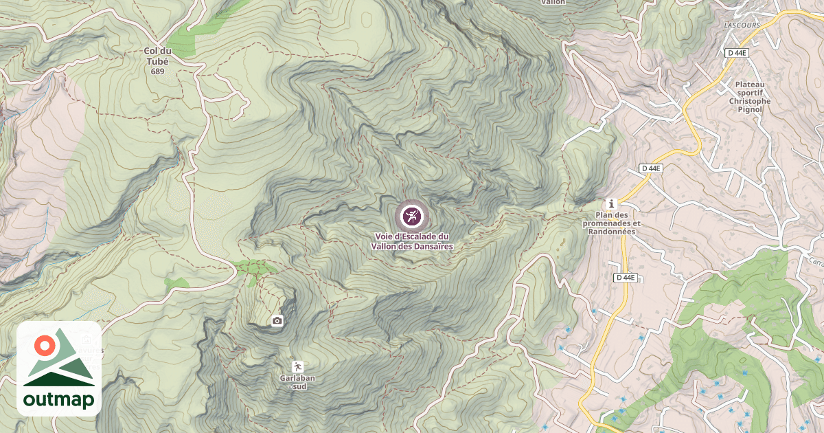 Map of Voie d'Escalade du Vallon des Dansaïres