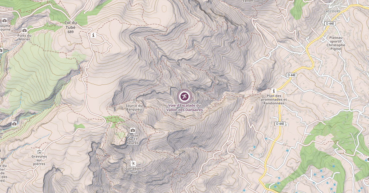 Map preview of Voie d'Escalade du Vallon des Dansaïres