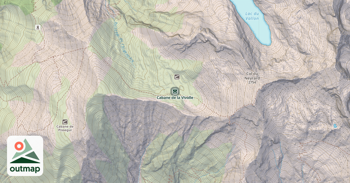Map of Cabane de la Vivolle