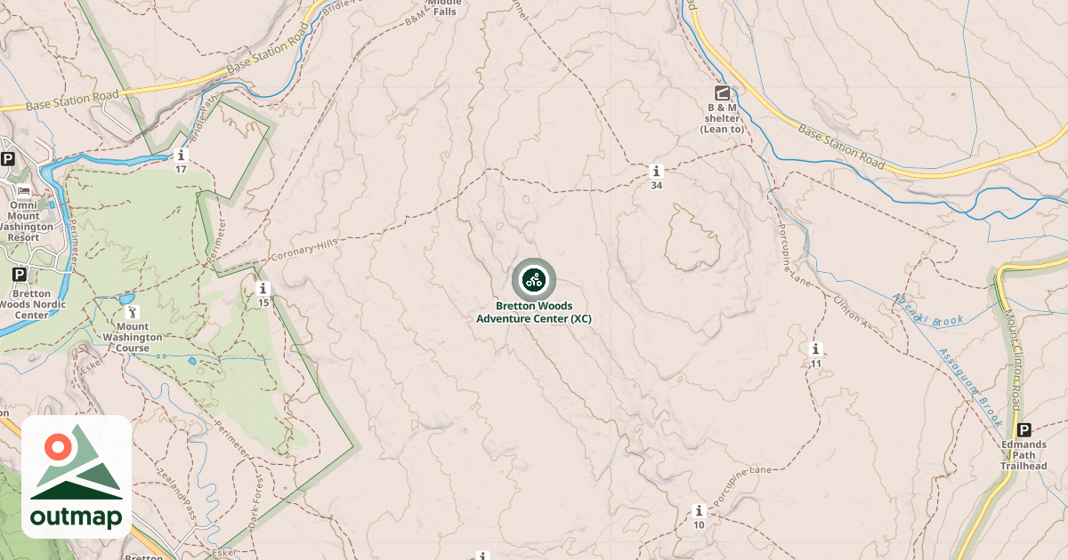 Map of Bretton Woods Adventure Center (XC)