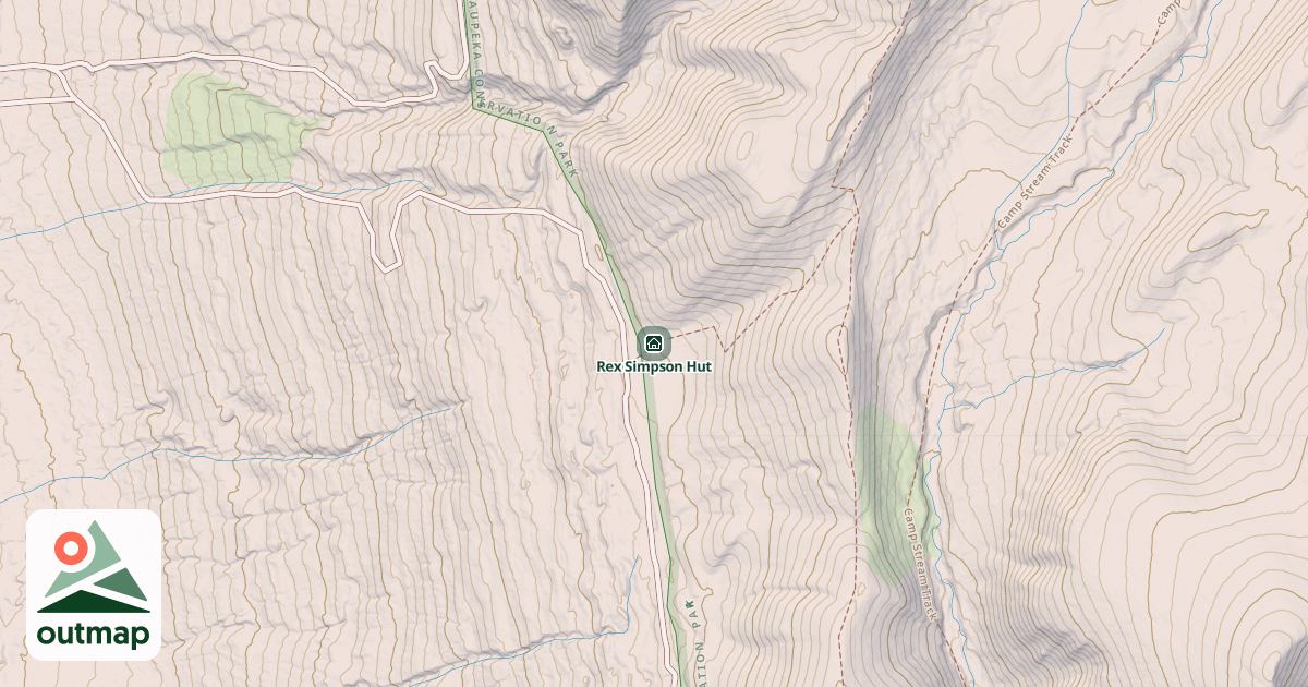 Map of Rex Simpson Hut