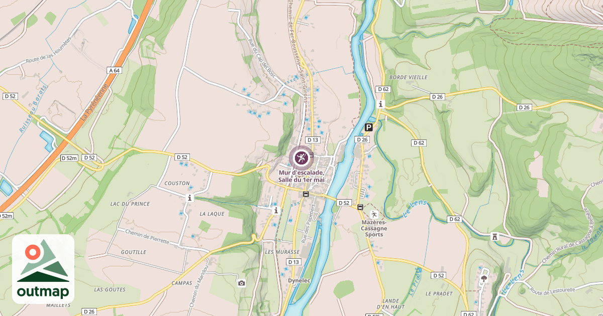 Map of Mur d'escalade, Salle du 1er mai