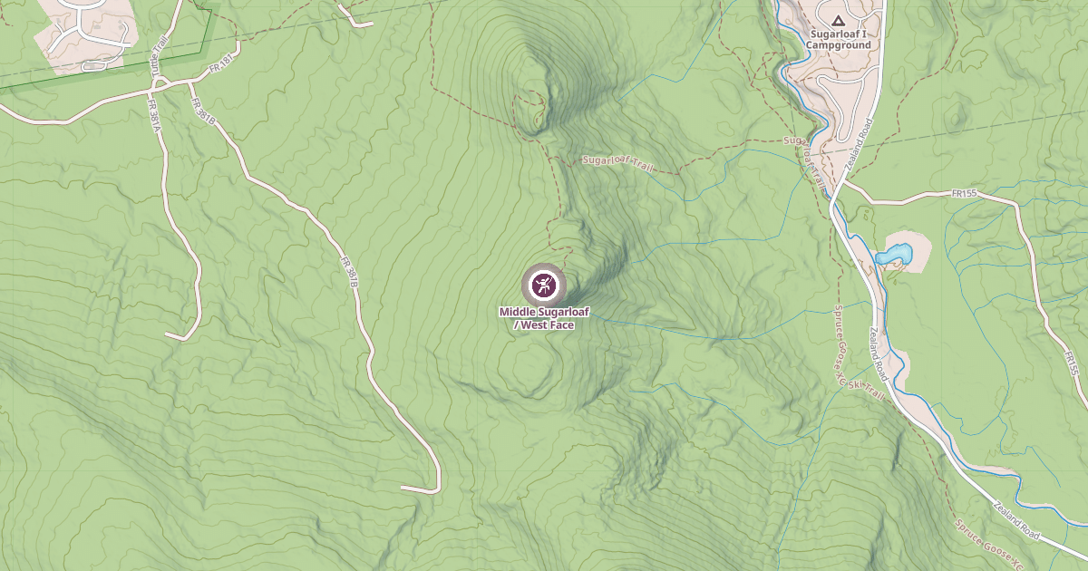 Map preview of Middle Sugarloaf / West Face