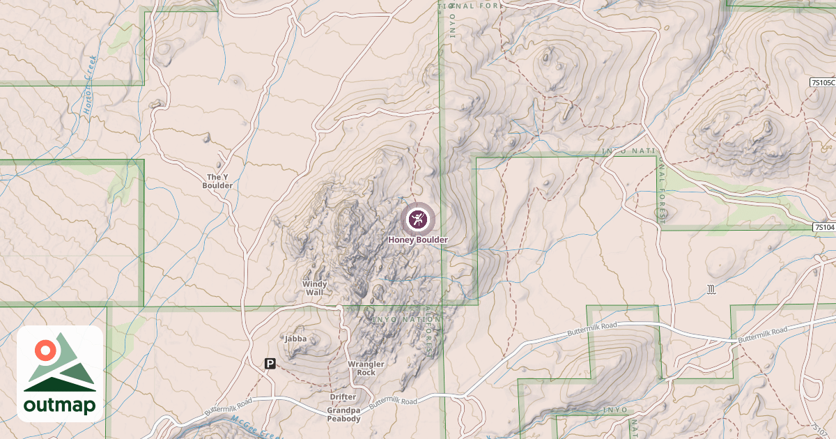 Map of Honey Boulder
