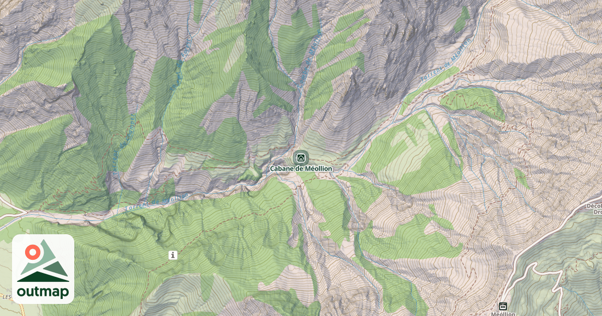 Map of Cabane de Méollion
