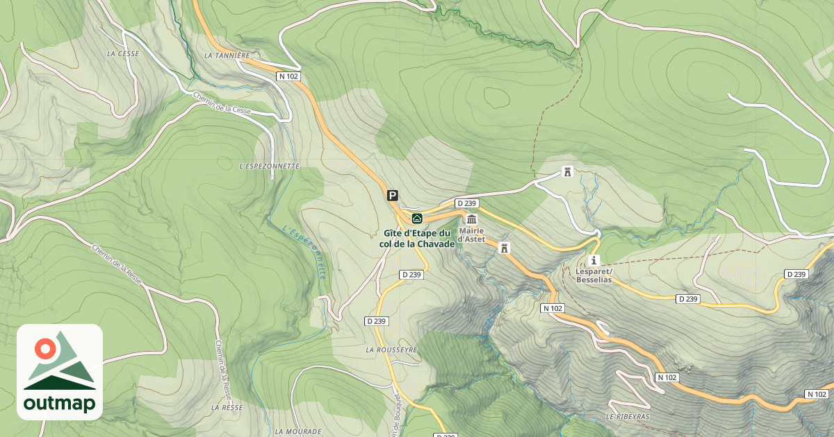 Map of Gîte d'Etape du col de la Chavade