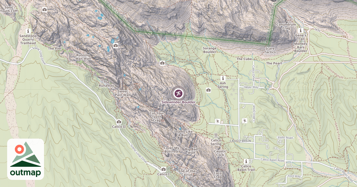Map of Sidewinder Boulder