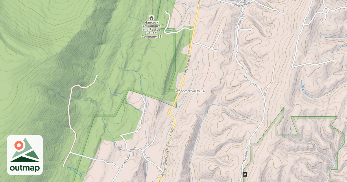 Map of Woodcock Valley