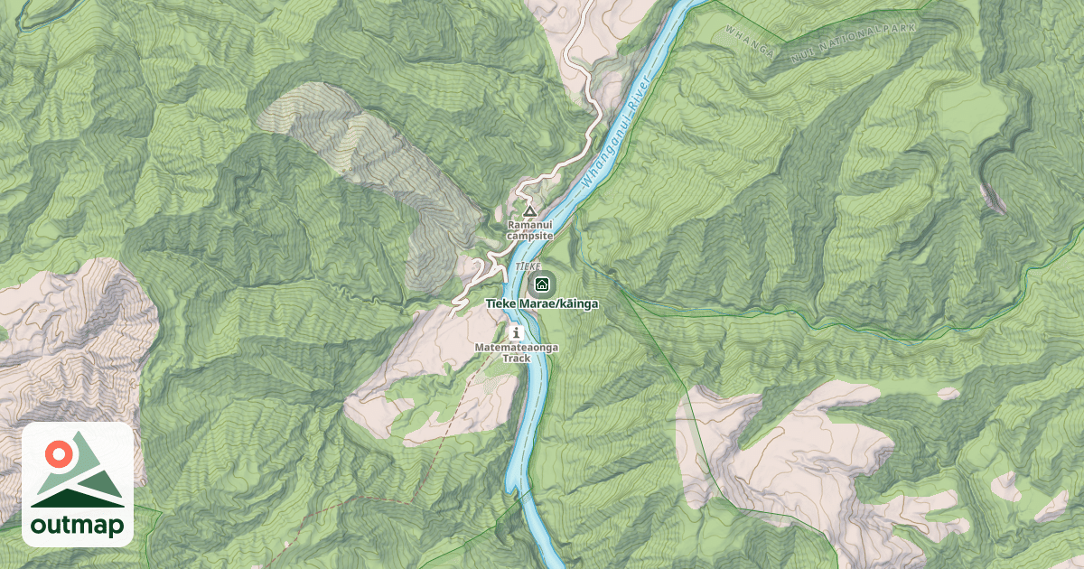 Map of Tīeke Marae/kāinga