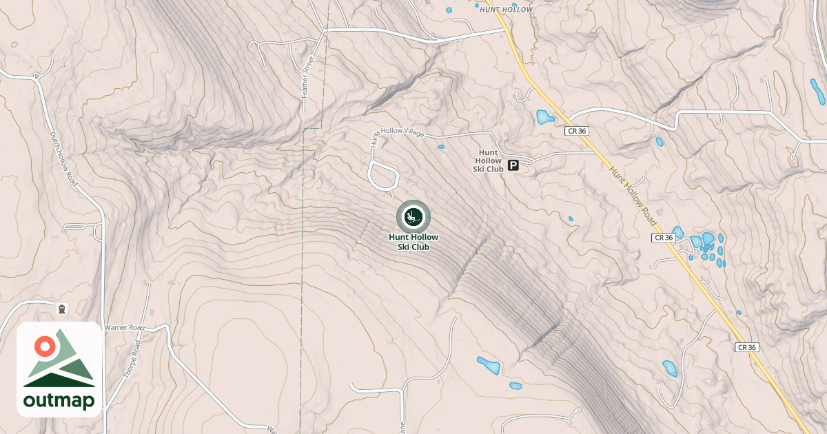 Map of Hunt Hollow Ski Club
