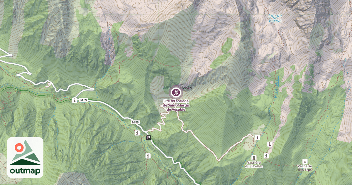 Map of Site d'Escalade de Saint-Martin de Vésubie