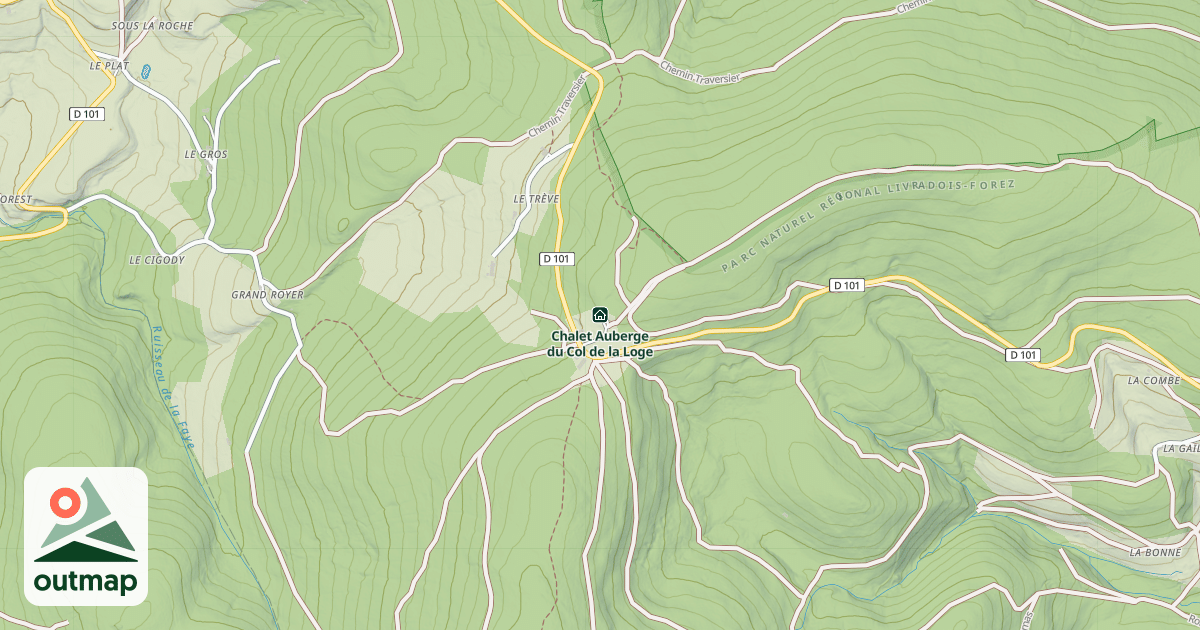 Map of Chalet Auberge du Col de la Loge