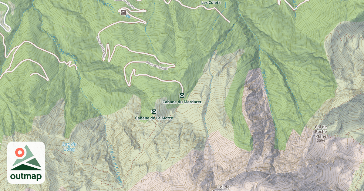 Map of Cabane du Merdaret