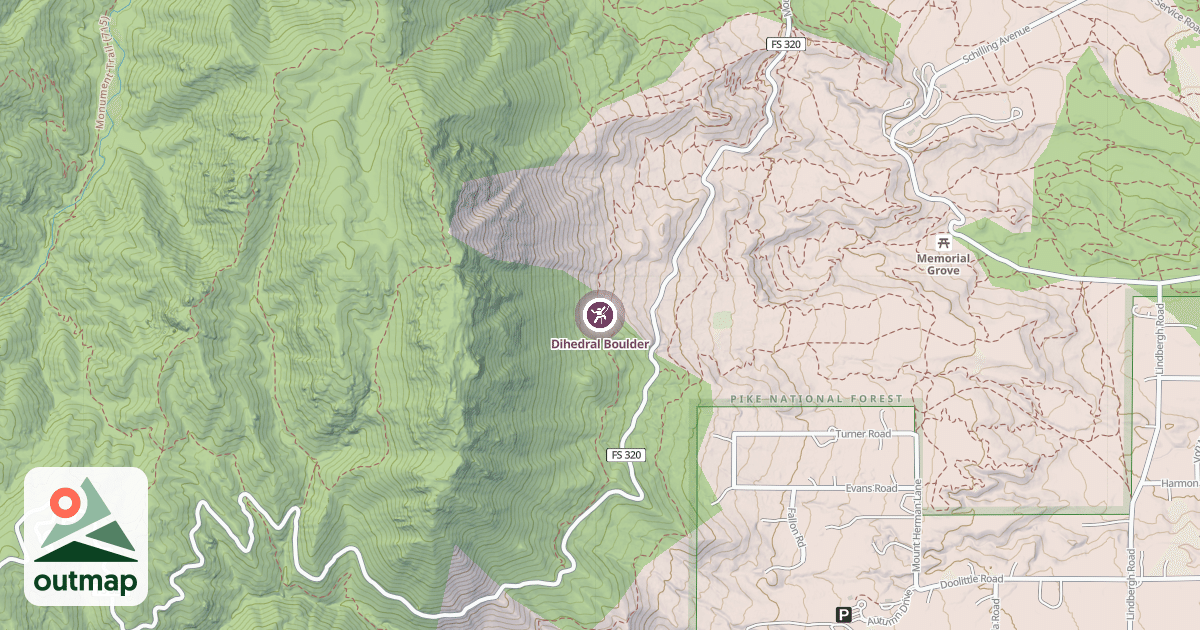 Map of Dihedral Boulder