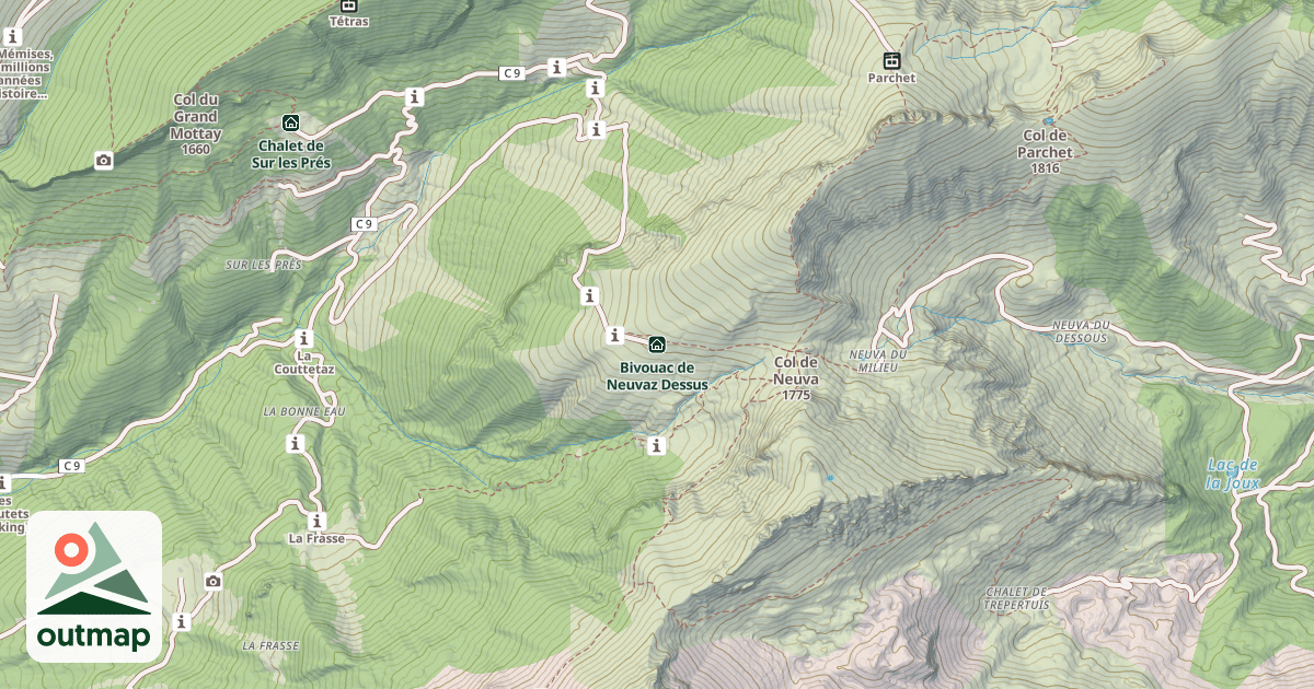 Map of Bivouac de Neuvaz Dessus