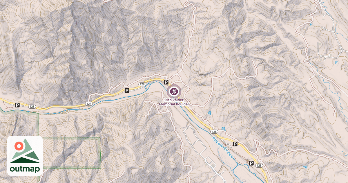 Map of Rich Valdez Memorial Boulder